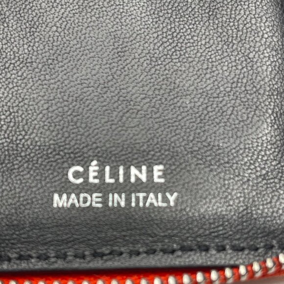 Celine Leather Zip Around Compact Bifold Wallet in Orange - Preowned - Picture 5 of 16